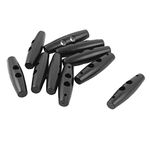 uxcell Plastic 2 Holes Scrapbooking Sewing Toggle Buttons Adjustive Lock 10pcs Black