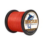 Hercules Braided Fishing Line 1500m 1640yds 6lbs-100lbs Pe Superline 4 Strands (Red 30lb/13.6kg 0.28mm)