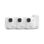Blink Outdoor 2K+ (newest model) — Wireless smart security camera, 2K video resolution, enhanced audio, two-year battery. Sync Module Core included — 3 camera system (White)