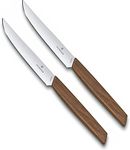 Victorinox Swiss Modern Steak Knife Set, 2 Pieces, 12 cm, Walnut Wood