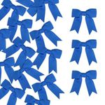 Meseey 50 Pcs 2.5 Inches Twist Tie Grosgrain Ribbon Bows Pretied Premade Craft Bows for Treat Bags Gift Wrapping Basket Wedding Baby Shower Brithday Christmas Party (2.5", Royal Blue)