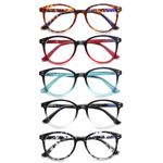 ZOECENT 5 Pack Blue Light Blocking Reading Glasses for Women Men,Spring Hinge Computer Readers Eyeglasses (Mix Color-1, 1.75)