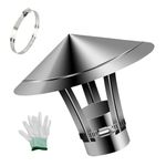 Stainless Steel Chimney Rain Cap with Adjustable Straps, Outdoor Stove Pipe Topper, Fireplace Flue Guard & Roof Vent Weatherproof Cover(60mm/2.4")