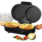 Salter EK4213 Dual Omelette Maker – XL Non-Stick Egg Cooker, Electric Multicooker Omelet Machine, Twin Hot Plate For Eggs, Pancakes, No-Flip, Easy Clean, Deep Fill Double Egg Pan, Cool Touch, 850 W