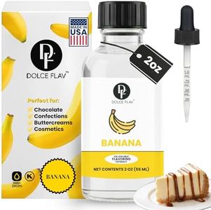 Dolce Flav Banana Extract - 2 Ounce Oil-Soluble Multipurpose Flavoring Ideal for Candy Making, Baking, Lip Balm, and Ice Cream - Perfect Kitchen Gift for Holidays