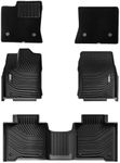 3W Floor Mats&Front Carpets Fit 2022-2025 Toyota Tundra (Only for CrewMax Cab), Custom Fit All-Weather TPE Front & Rear Row Floor Liner Black