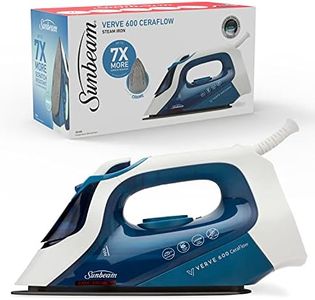 Sunbeam Verve CeraFlow Steam Iron | Durable Ceramic Soleplate, 150g/min Steam Shot, 300mL Tank, 2400W Fast Heat-Up, Safe Store Indicator, Blue & White SRC6000