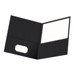 Oxford Twin Pocket Folders, Letter, Black, 25/Box