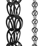 Rain Chains Direct Modern Loop, 8.5 Feet Length, Aluminum, Black Powder Coated, Functional and Decorative Replacement for Gutter Downspouts