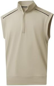 M MAELREG 1/4 Zip Pullover Mens Golf Vest Dry Fit Breathable Performance Casual Sleeveless Half Zip Pullover Men