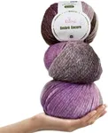 KnitPal Ombré-Encore Chunky Ombre Yarn for Crocheting, 100% Chunky Acrylic Yarn - Bulky 5 Weight Yarn for Knitting - Multi Color Yarn for Cozy Garments - 3 Balls, 507yds/420g - White Raspberry