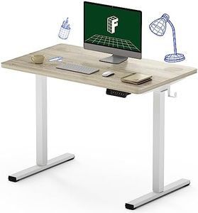 FLEXISPOT Standing Desk Electric Stand Up Desk with 100×60cm Ergonomic Memory Controller Height Adjustable Desk with USB Charging Ports White Frame + Classic Gray Desktop