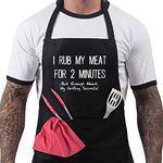 Bang Tidy Clothing Funny BBQ Apron Novelty Aprons Cooking Gifts for Men 100% Cotton 2 Pockets - I Rub My Meat Black One Size