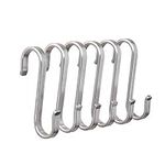 Heavy Duty 304 Stainless Steel S Shaped Metal Hanging Hooks for Hanging, Metal Kitchen Pot Pan Hanger Storage Rack Closet S Type Hooks(10PCS)