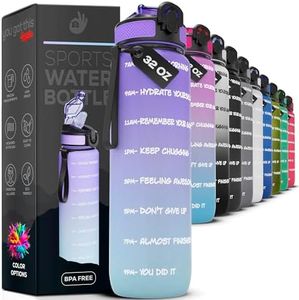 YOU GOT THIS LIVING Motivational Water Bottle with Time Marker, 32 oz Water Bottle, Sports Water Bottle with Spout, Achieve All-Day Hydration SpillProof, BPA FREE