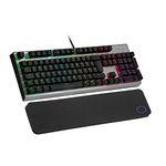 Cooler Master CK351 Optical Gaming Keyboard (UK Layout) - Red Switches (Hot-Swappable), Full NKRO, Per-key RGB (MasterPlus+), Wrist Rest, Customisable Keycaps - Full-Sized, Wired, QWERTY