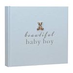 Widdop New Baby 50 6'x4' Photo Album with Silver Teddy Attachment - Beautiful Baby Boy