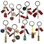 Souvenirs 10 London Charm Keychains British Keyrings Union Jack Key Rings England Famous Icons Key Chains Great Britain Landmarks Metal keyrings