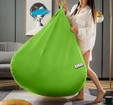 LEXAVI Brand - 3XL Luxury Bean Bag Filled with Beans | 6 Month Warranty | Chair for Adults, Kids & Teen Age with Ultra Soft Comfort & Cozy Seating – (XXXL - Green)