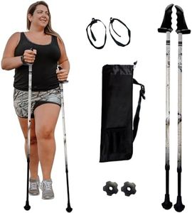 York Nordic Big and Tall Motivator Walking Poles for Balance and Rehab - 2 Pieces - Strong Push Button Locks, Detachable Rubber Feet, Travel Bag - for Heights 4' up to 7' feet and Weights up to 500lbs