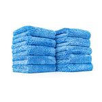 The Rag Company - The Eaglet 500 (10-Pack) Professional Korean 70/30 Blend; Super Plush Microfiber Detailing Towels; Perfect for Wheels, Mirrors, and More; 500GSM; 8in x 8in, Blue