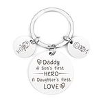 EmDryze Dad Keyring Dad Keychain Dad Birthday Gifts Personalized Gifts for Dad Gift Ideas Daddy Birthday Gifts for Dad from Daughter Son Gifts for Step Dad in Law Christmas Gifts