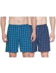 Jockey 1223 Men's Super Combed Mercerized Cotton Woven Checkered Boxer Shorts with Side Pocket (Pack of 2)_Multicolor_L