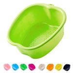 AXLOFO® Large Spa Foot Bath Bowl, Sturdy Plastic Foot Soak Bowl, Massage Foot Pedicure Bowl, Detox, feet soak, Extra FootBath foot basin For Soaked to Remove Dead Skin, Calluses (apple green)