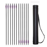 Huntingdoor 12 Pcs 31Inch Hunting Arrow screw tip Hunter Nocks Fletched Arrows Target Practice Arrow with Quiver Holder Case Archery Tube