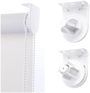 38mm Roller Blind Clutch Replacement Parts Bracket Blind, Roller Shade Cltuch with Metal Brackets & Bead Chain Shade Hardware Accessories (White)