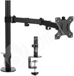 Dihl Single Arm Computer Monitor Mount for Monitors and TVs 13” to 27 Inch Screens, Desk Clamp Mounted, Supports up to 8KG (17.6 lbs), Black - Ergonomic Desk Space Saving Solution