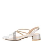 LifeStride Women's Joy Strappy Sandal Heeled, Silver, 8.5 Wide