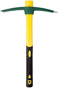 KINJOEK 15 Inch Pick Mattock Hoe, 1.4Lbs Forged Weeding Garden Pick Axe Pickaxe with Fiberglass Handle for Digging Loosening Soil, Gardening, Camping or Prospecting