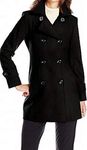 Anne Klein Women's 6121147f93 Pea Coat, Black, Large