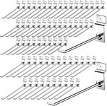 100 Pack Slatwall Hooks, 6 and 8 Inch Slatwall Accessories, Slatwall Panel Hooks Slat Wall Hanging Hooks Metal Slatwall Hooks and Hangers Thickness Silver Slatwall Pegs for Garage Shop Retail Display