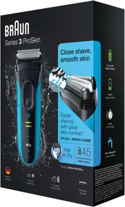 Braun Series 3 ProSkin Electric Shaver – Wet & Dry, Rechargeable