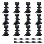 LC LICTOP 12pcs Black Cabinet Leveler Legs Adjustable Furniture Legs Adjusts from 100-120mm/3.94"-4.72"