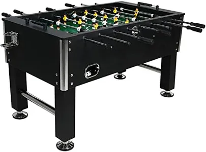 Sunnydaze 55-Inch Foosball Table Adult Size - Soccer Table with Chrome Plated Steel Rods - 2 Drink Holders - 4 Leg Levelers