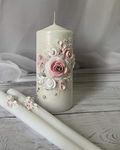 Magik Life Unity Candle Set for Wedding - Wedding Unity Set for Reception and Ceremony - Candle Sets - 6 Inch Pillar and 2 * 10 Inch Tapers