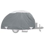 Toiles VR Small Camping Trailer Waterproof Cover Breathable |Exceptional Polypropylene Weather Protected Fabric System | Ultimate Heavy Duty Heat Shield (10 Feet-14 Feet, Grey)