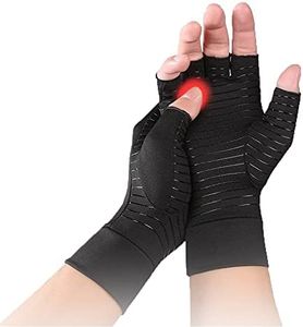 AMZ Medical - Arthritis Gloves/Copper Infused Compression Gloves [Pair] - Relief from Joint Symptoms, Raynaud's Disease, Carpal Tunnel & Hand Conditions - Fingerless Design (M)