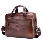 Leather Business Messenger Bag Briefcase Handbag for Men Carry All Laptop Protection for 14 Inch Computer Crossbody Shoulder Satchel Bags Handbags