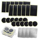 LICQIC Bicycle Tyre Repair Kit, Self Adhesive Bike Puncture Repair Patches, Cycle Puncture Repair Kit with Metal Rasps, for Road, Mountain or Commuter Bikes