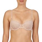 DKNY Women's Superior Scalloped Lace Balconette Bra, Line Cups, Cameo, 34DD