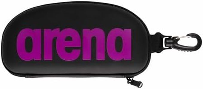 ARENA Swim Goggle Case for Swimmers Protective Hardcover Carrying Case with Clip for Backpacks, Storage and Transport, Black/Purple