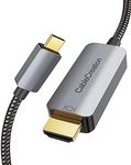 USB C to HDMI Cable for Home Office 4K 6FT, CableCreation Braided USB Type C to HDMI Cable [Thunderbolt 3/4 Compatible],for MacBook/Pro/Air, iPad Pro 2020, Surface Book 2, Galaxy S22/S20/S10, Aluminum