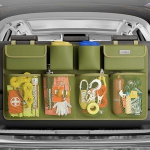 SURDOCA Car Trunk Organizer - 3rd Gen [7 Times Upgrade] Super Capacity Car Hanging Organizer, Car Trunk Tidy Storage Bag with Lids, Space Saving Expert