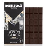 Montezuma's Absolute Black, 100% Cocoa, Dark Chocolate With Almonds, Gluten Free & Naturally Vegan, 90g Bar