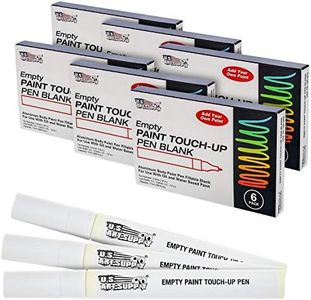 U.S. Art Supply - Empty Fillable Blank Paint Touch Up Pen Markers (Set of 6) - Fill with Your Own Art Acrylic, Oil and Water Base Paint, Auto Painting Clear-Coat - Fine Nib, Aluminum Body, Shaker Ball