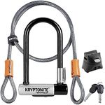 Kryptonite Kryptolok Mini-7 Bike U-Lock with Cable, Heavy Duty Anti-Theft Bicycle U Lock, 12.7mm Shackle and 10mm x4ft Length Security Cable with Mounting Bracket and Keys